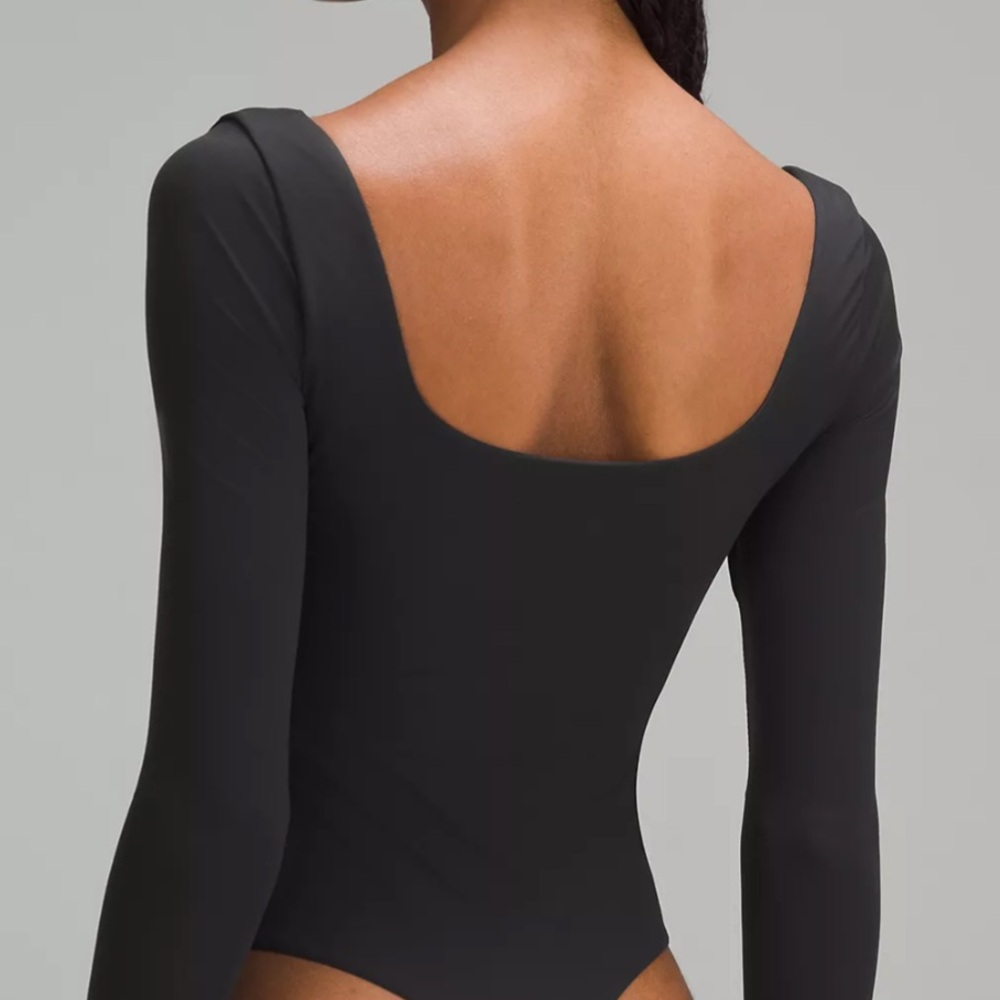 Wundermost Ultra-Soft Nulu Square-Neck Long-Sleeve Bodysuit - Picture 2 of 8